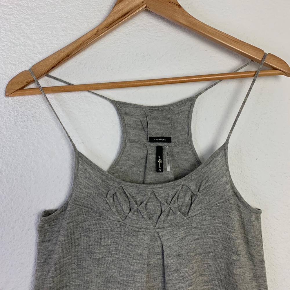 7 For All Mankind Gray Cashmere Tank Top Sz S - Picture 2 of 11